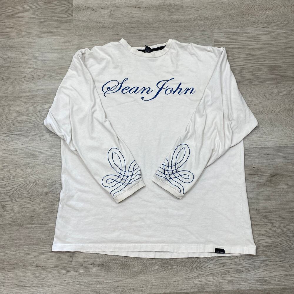 Vintage Sean John Embroidered Long Sleeve Shirt Men's 2XL y2k